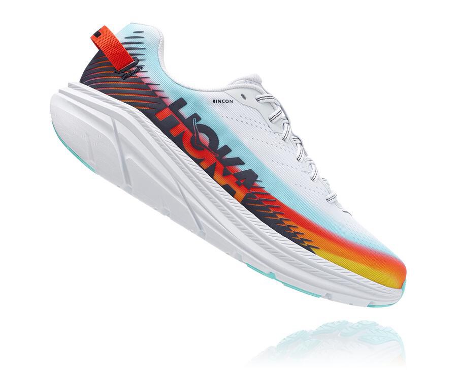 Running Shoes Mens - Hoka One One Ironman Rincon 2 - White/Blue - QNHKSUV-07